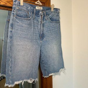 Madewell High Rise Long Denim Shorts - Hedrick Wash